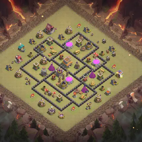 TH8 anti air cwl war base layout #142