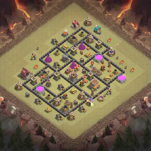 TH8 anti dragon cwl war base layout #145