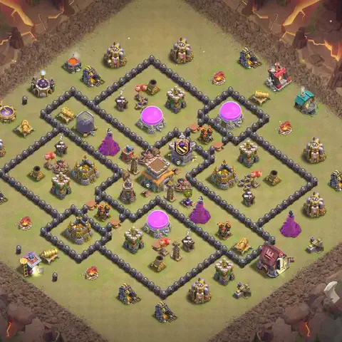 TH8 anti air cwl war base layout #148