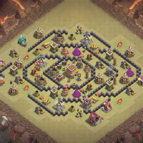 TH8 anti dragon cwl war base layout #154