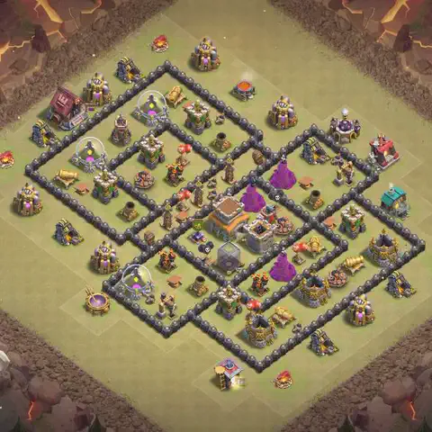TH8 anti air cwl war base layout #157