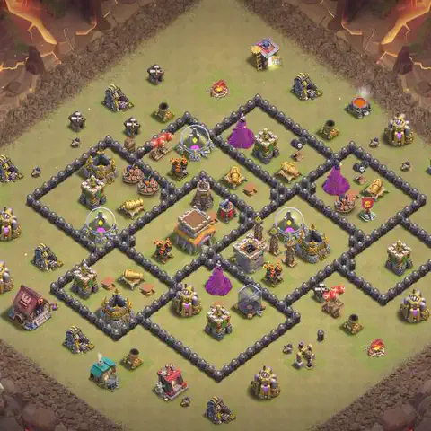 TH8 anti air cwl war base layout #160