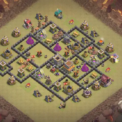 TH8 anti dragon cwl war base layout #163
