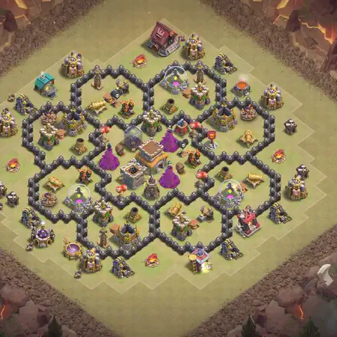 TH8 anti air cwl war base layout #166