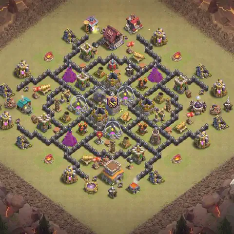 TH8 anti dragon cwl war base layout #169