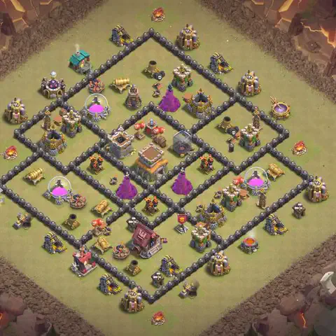 TH8 anti dragon cwl war base layout #181