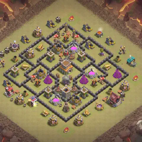 TH8 anti air cwl war base layout #184