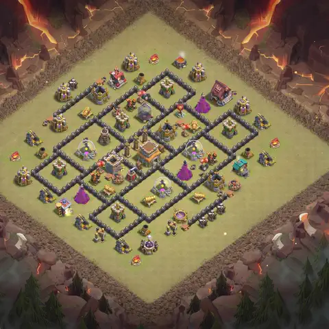 TH8 anti dragon cwl war base layout #187