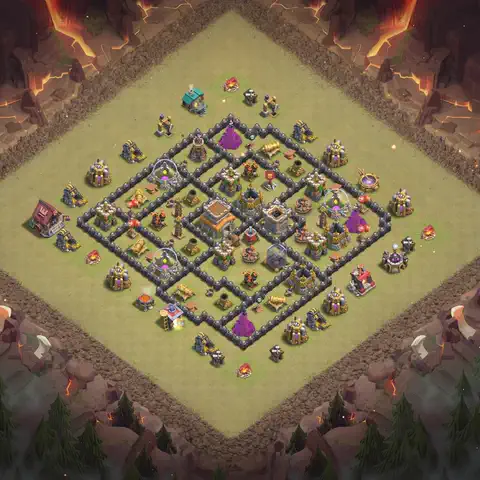 TH8 anti dragon cwl war base layout #190