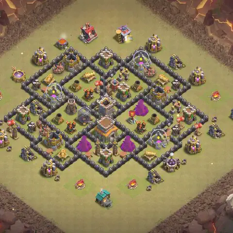 TH8 anti air cwl war base layout #199