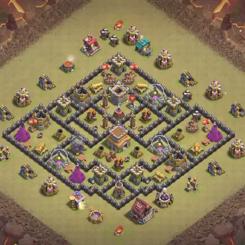 TH8 anti dragon cwl war base layout #202