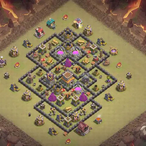 TH8 anti air cwl war base layout #205