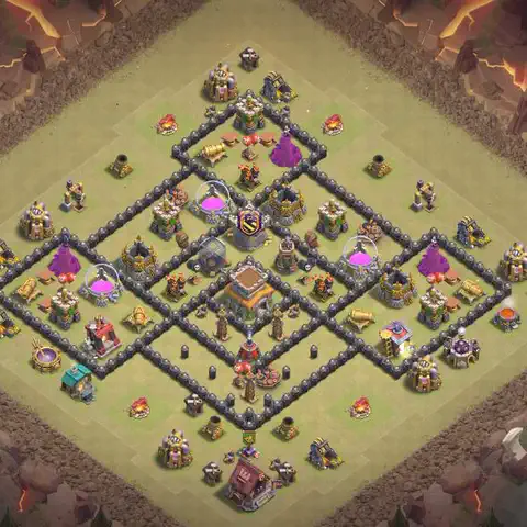 TH8 anti dragon cwl war base layout #211