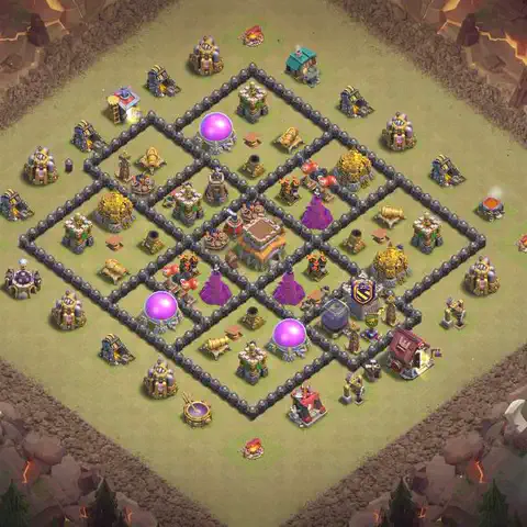 TH8 anti air cwl war base layout #214