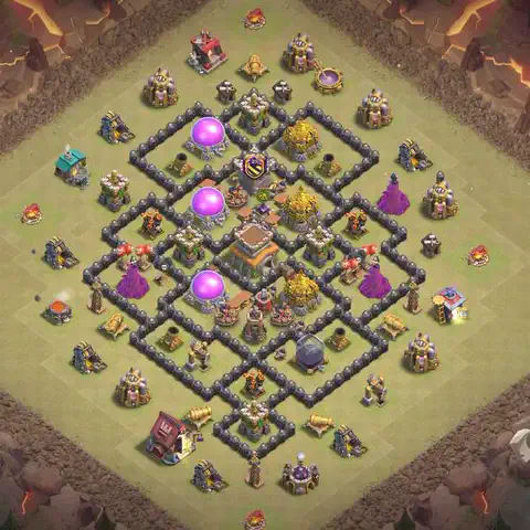 TH8 anti dragon cwl war base layout #217