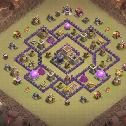 TH8 anti air war defense base layout #003