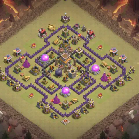 TH8 anti dragon war defense base layout #006