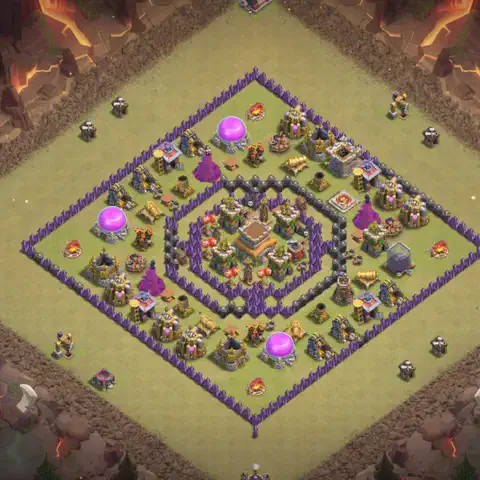 TH8 anti air war defense base layout #009