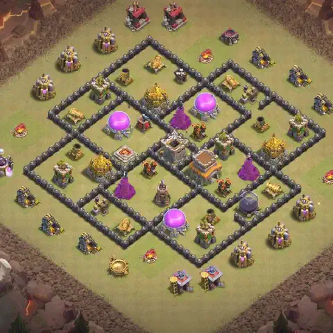 TH8 anti air war defense base layout #012