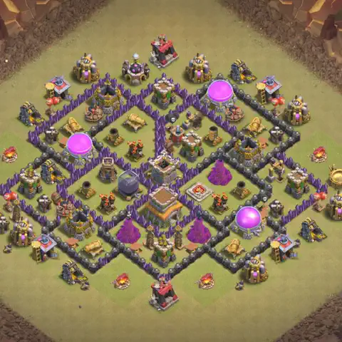 TH8 anti air war defense base layout #018