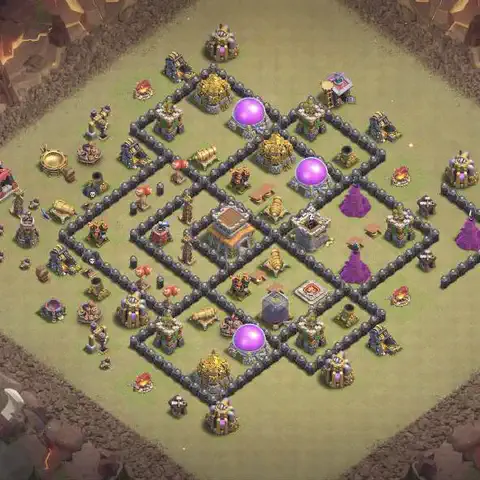 TH8 anti air war defense base layout #030