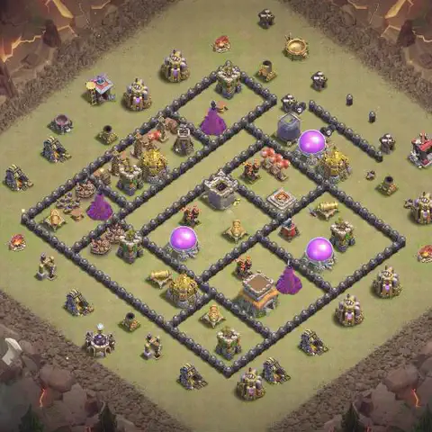 TH8 anti dragon war defense base layout #033