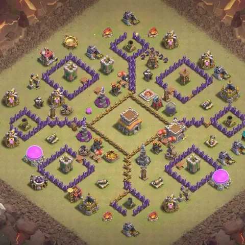 TH8 anti dragon war defense base layout #039