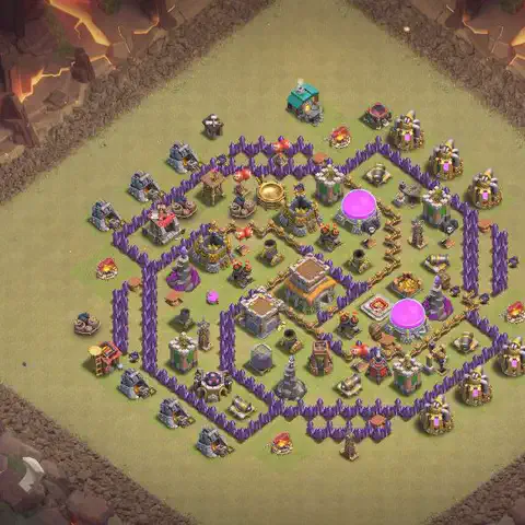 TH8 anti dragon war defense base layout #042