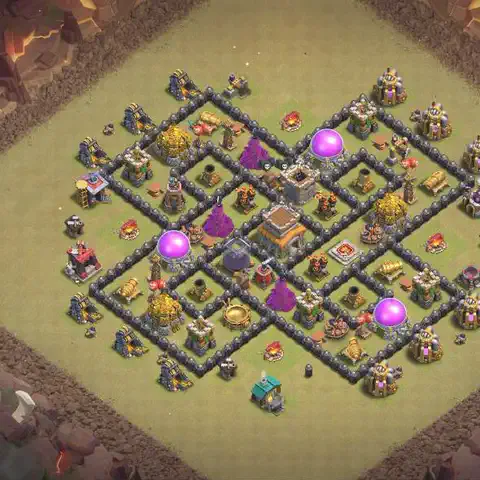 TH8 anti dragon war defense base layout #048