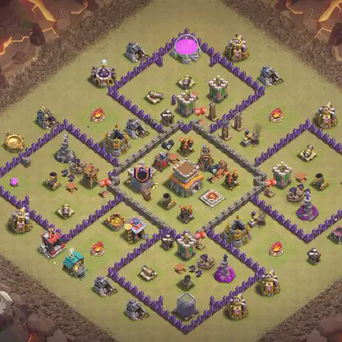 TH8 anti dragon war defense base layout #051