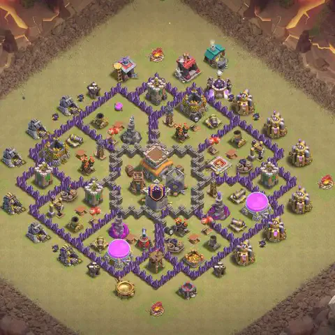 TH8 anti air war defense base layout #054