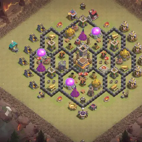 TH8 anti dragon war defense base layout #060