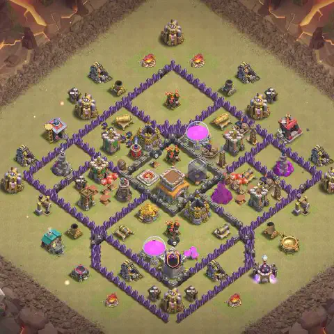 TH8 anti dragon war defense base layout #066