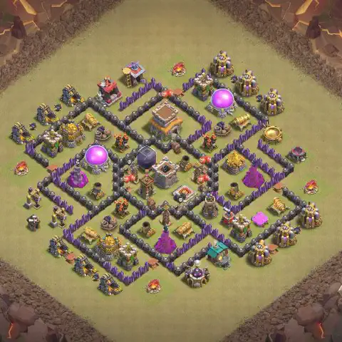 TH8 anti air war defense base layout #072