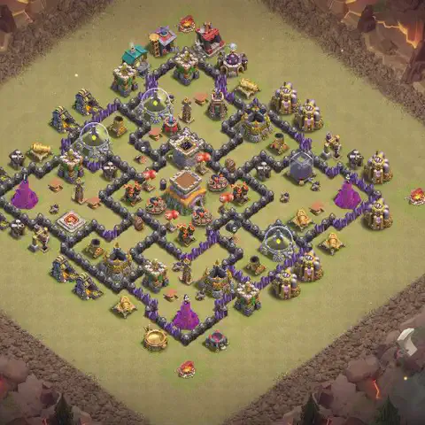 TH8 anti air war defense base layout #081