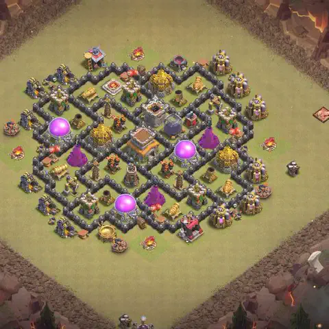 TH8 anti air war defense base layout #087