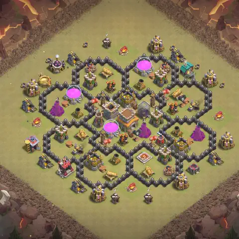 TH8 anti air war defense base layout #102