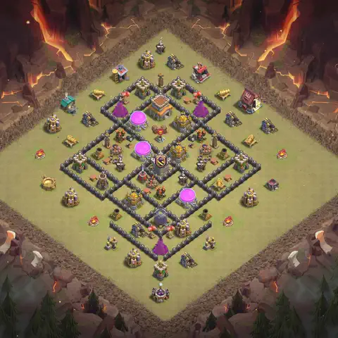 TH8 anti air war defense base layout #108