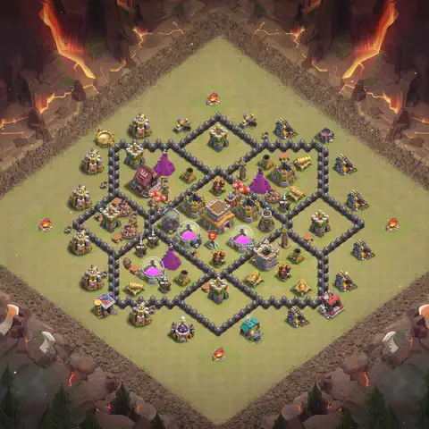 TH8 anti air war defense base layout #111