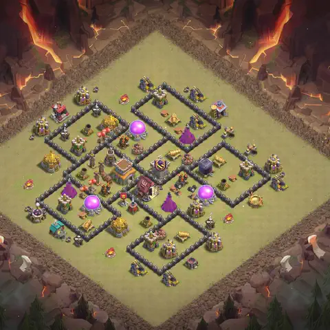 TH8 anti air war defense base layout #117
