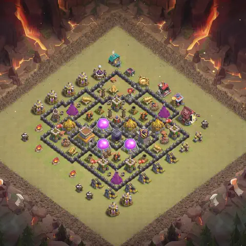 TH8 anti air war defense base layout #120
