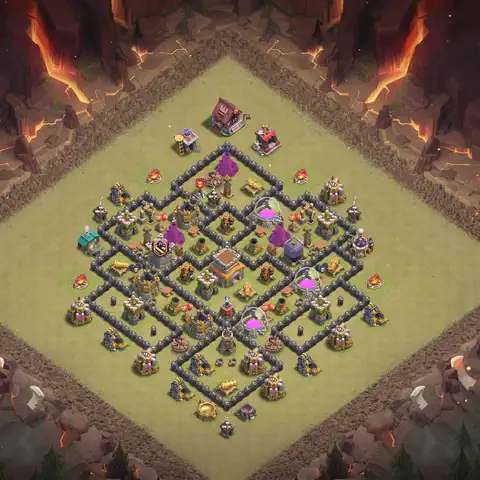 TH8 anti air war defense base layout #126
