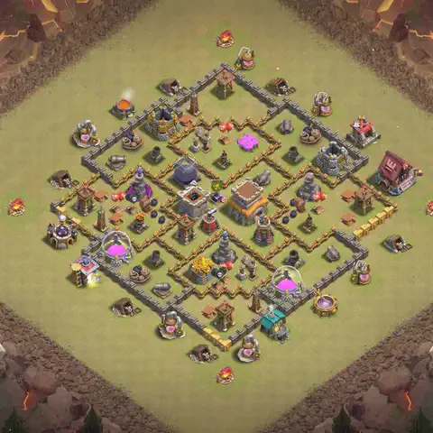 TH8 anti dragon war defense base layout #147