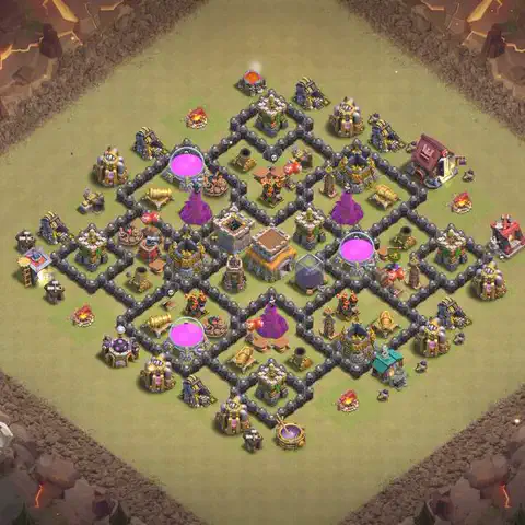 TH8 anti dragon war defense base layout #150