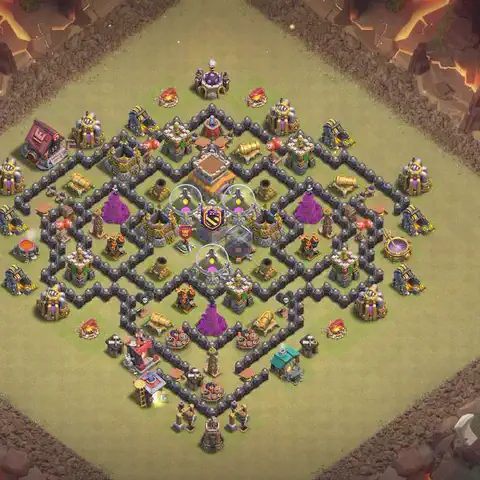 TH8 anti air war defense base layout #153
