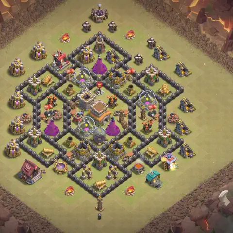 TH8 anti air war defense base layout #162
