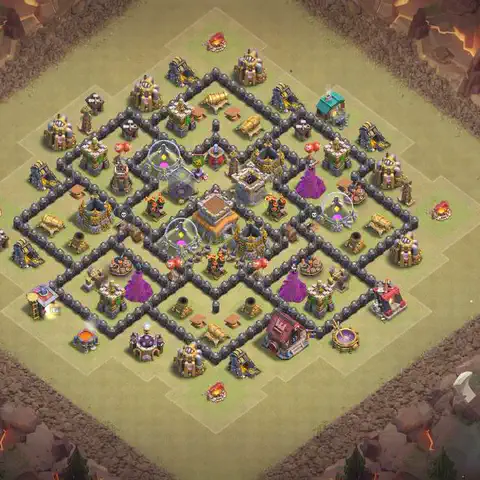 TH8 anti dragon war defense base layout #165