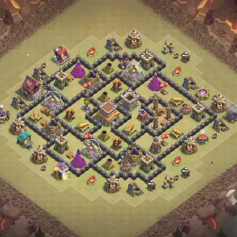 TH8 anti air war defense base layout #168