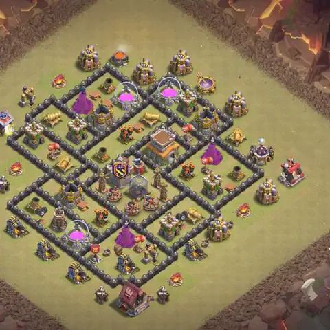 TH8 anti air war defense base layout #177