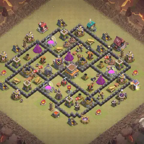 TH8 anti air war defense base layout #180
